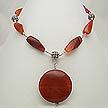 DKC ~ Carnelian Disk w/ Carnelian Twists & Bali Beads